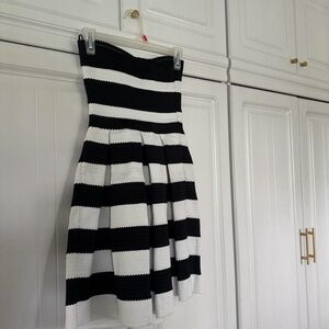 Express Black and White Strapless Dress